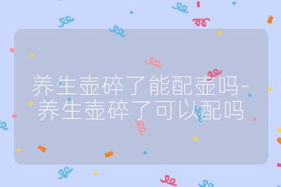 養(yǎng)生壺碎了能配壺嗎-養(yǎng)生壺碎了可以配嗎