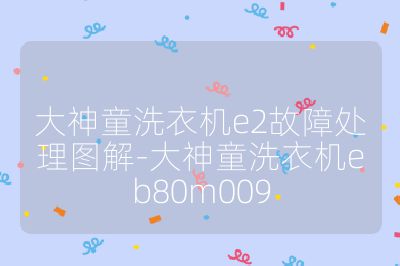 大神童洗衣機(jī)e2故障處理圖解-大神童洗衣機(jī)eb80m009