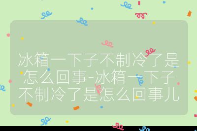 冰箱一下子不制冷了是怎么回事-冰箱一下子不制冷了是怎么回事兒