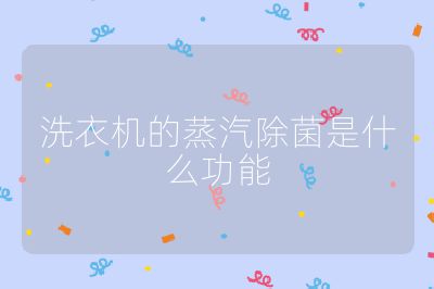 洗衣機的蒸汽除菌是什么功能