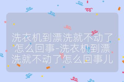 洗衣機到漂洗就不動了怎么回事-洗衣機到漂洗就不動了怎么回事兒