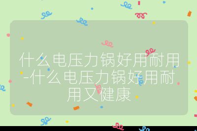 什么電壓力鍋好用耐用-什么電壓力鍋好用耐用又健康