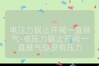 電壓力鍋止開閥一直排氣-電壓力鍋止開閥一直排氣但沒有壓力