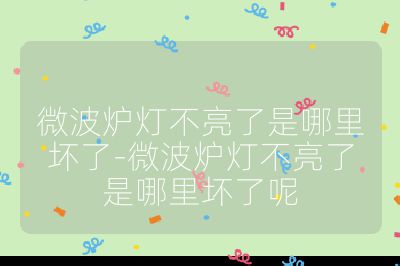 微波爐燈不亮了是哪里壞了-微波爐燈不亮了是哪里壞了呢