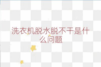 洗衣機脫水脫不干是什么問題