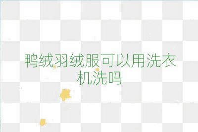 鴨絨羽絨服可以用洗衣機洗嗎