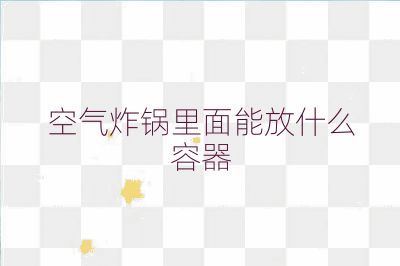 空氣炸鍋里面能放什么容器