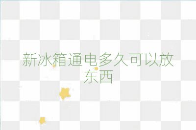 新冰箱通電多久可以放東西