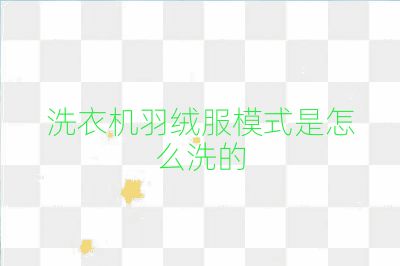 洗衣機羽絨服模式是怎么洗的