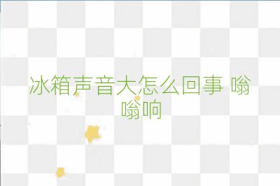 冰箱聲音大怎么回事 嗡嗡響