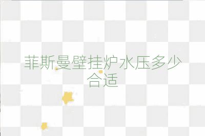 菲斯曼壁掛爐水壓多少合適