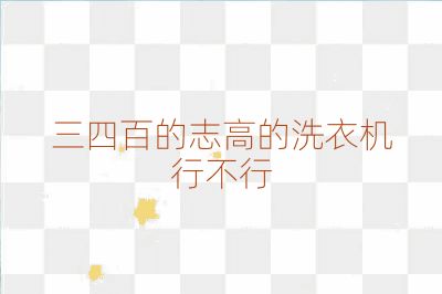 三四百的志高的洗衣機行不行