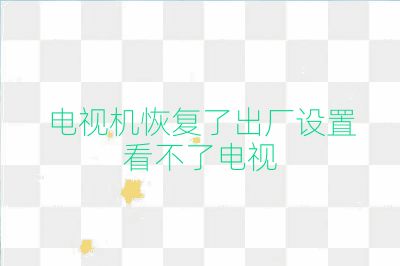 電視機恢復了出廠設置看不了電視